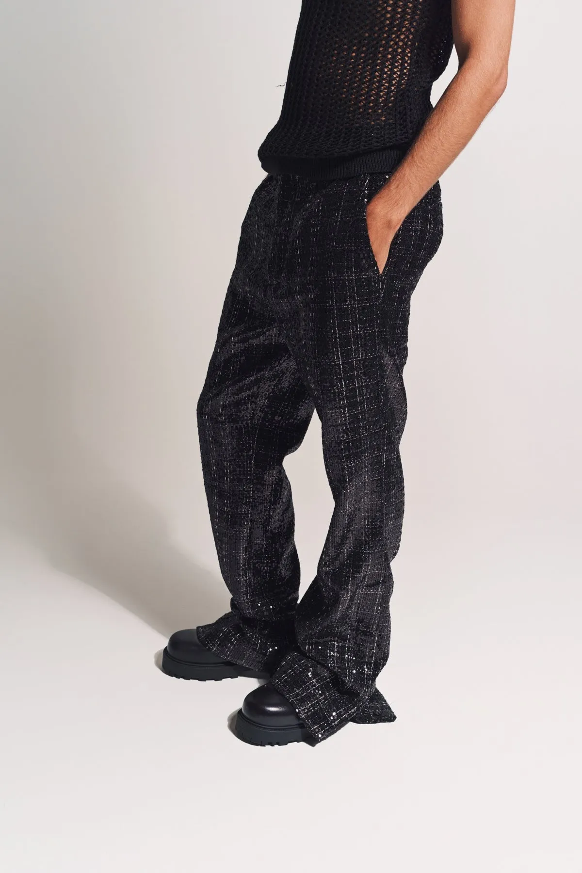 AMIRI | SEQUINED BOUCLE PANTS