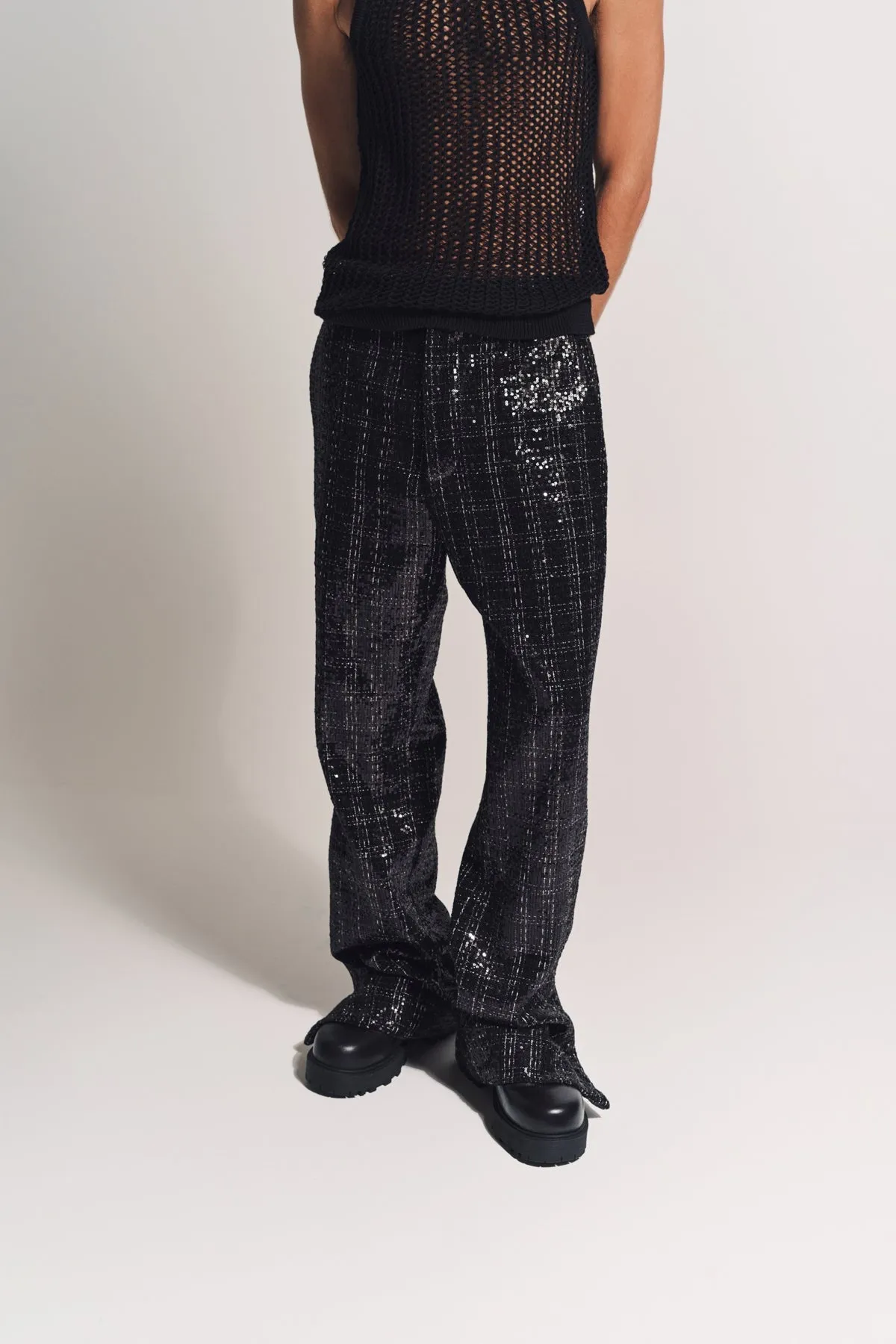 AMIRI | SEQUINED BOUCLE PANTS