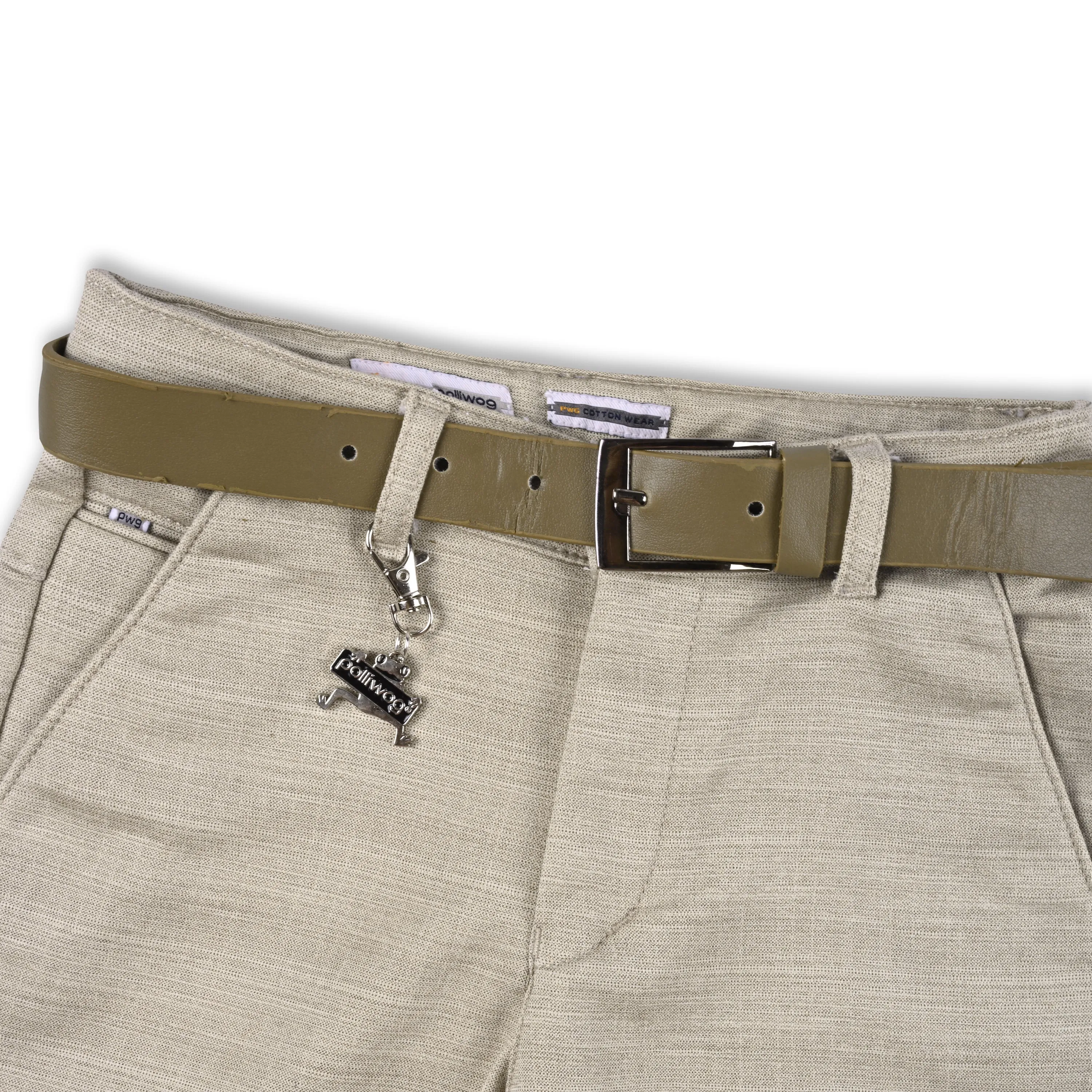 Baby Boys Elegant Slim-Fit Pants with Belt