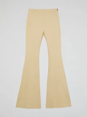 Beige Bell Bottom Pants