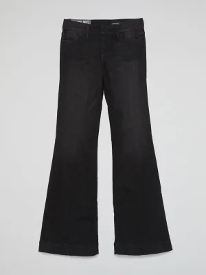Black Flared Denim Jeans