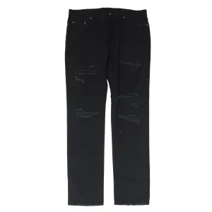 Black Skinny Trashed Distressed Denim Jeans