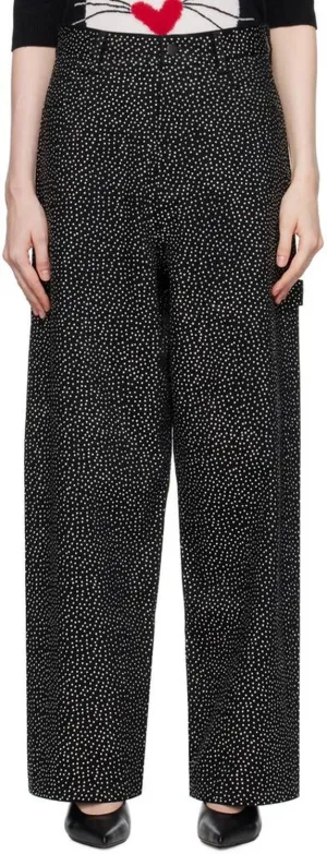 Black 'The Glam Studs Oversized' Jeans