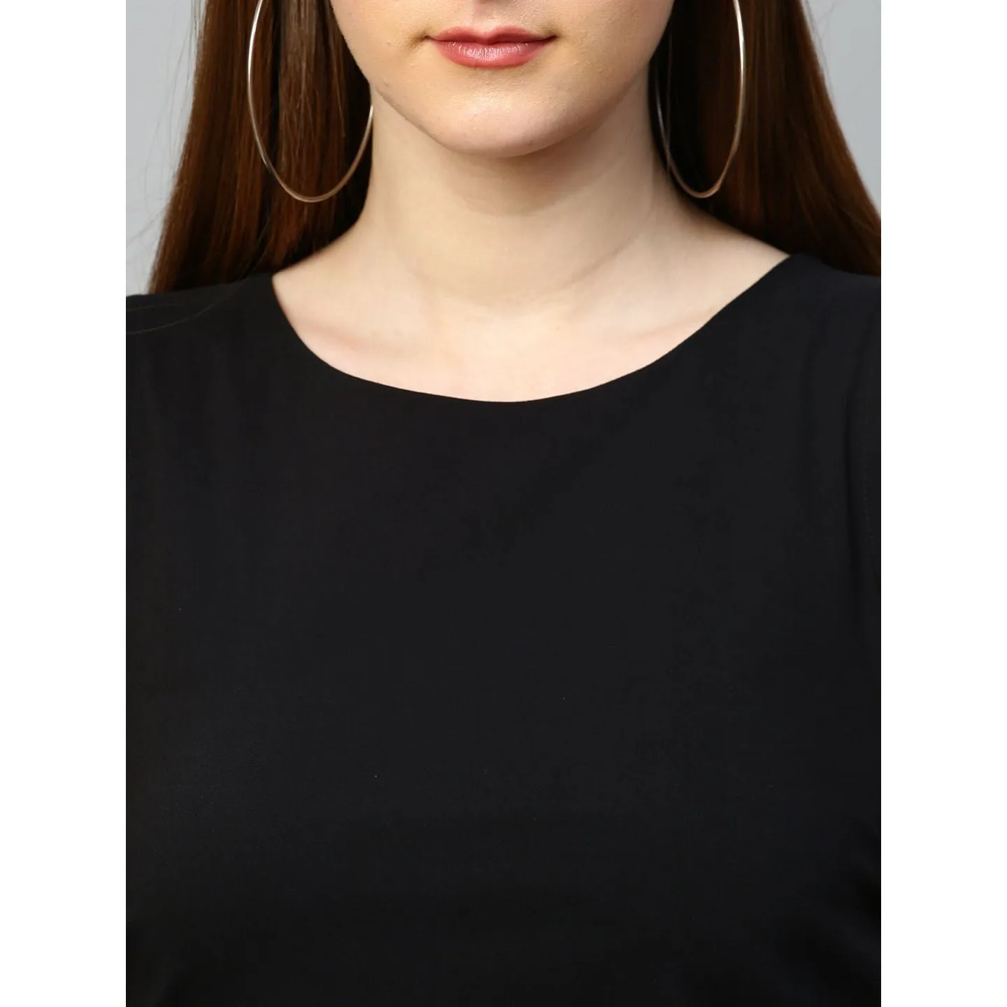Black top with white pants cord set