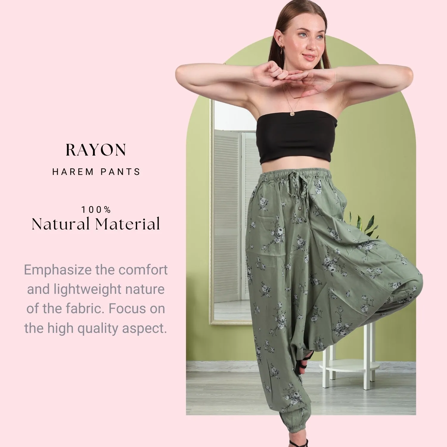 Boho Harem Pants for Women - Yoga Pants with Pockets