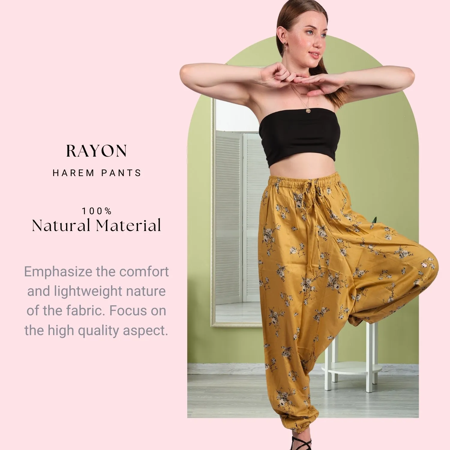 Boho Harem Pants for Women - Yoga Pants with Pockets