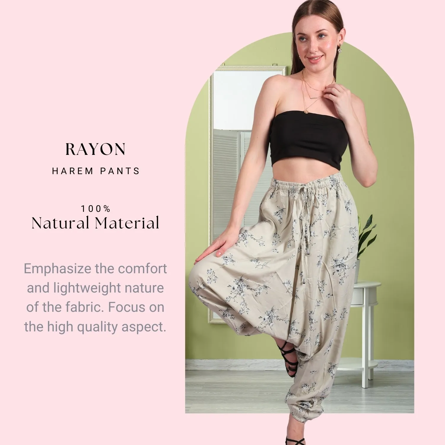 Boho Harem Pants for Women - Yoga Pants with Pockets