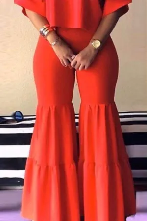 Casual Loose Splice Flared Pants