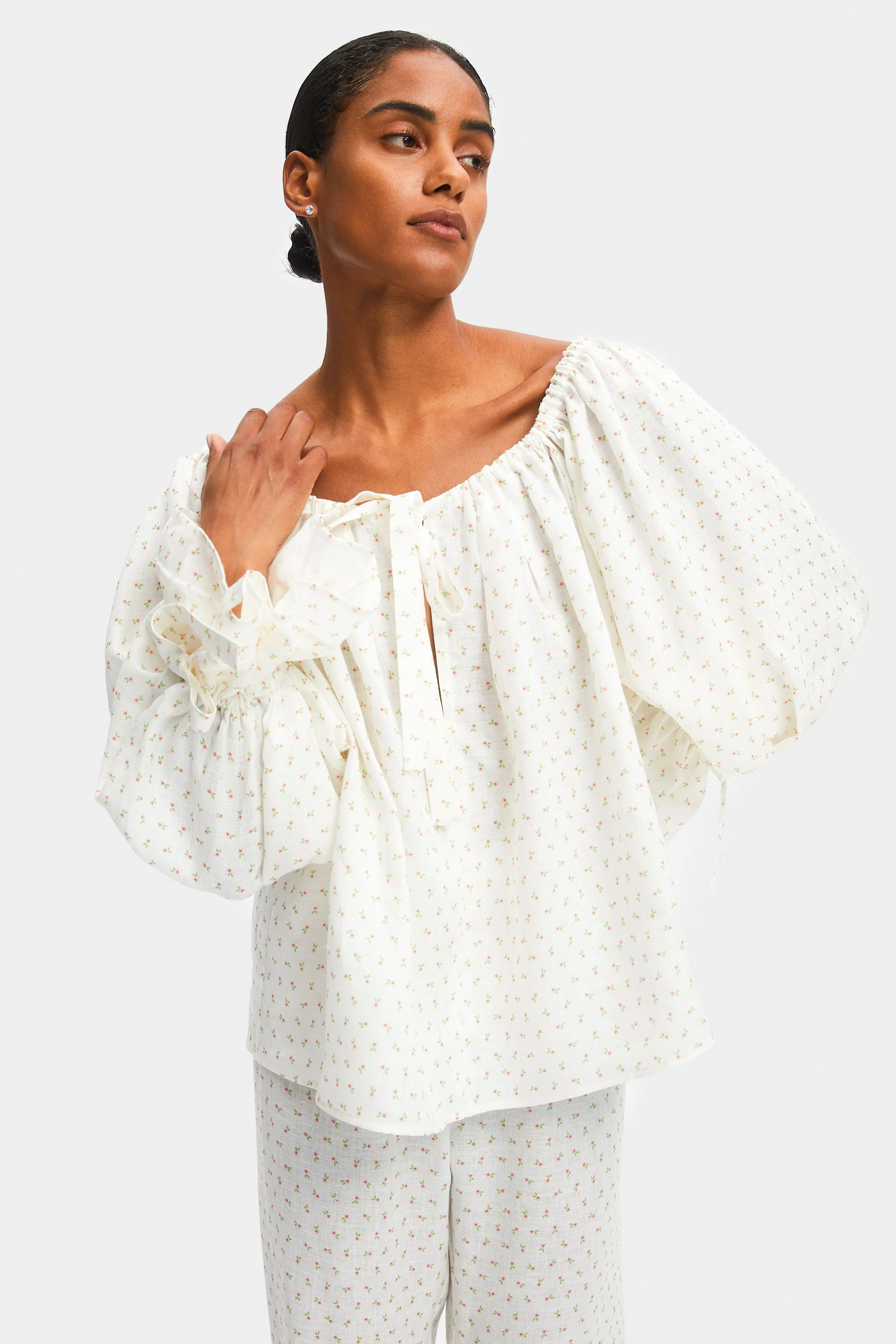 Cha-Cha Linen Lounge Set in Garden Rose