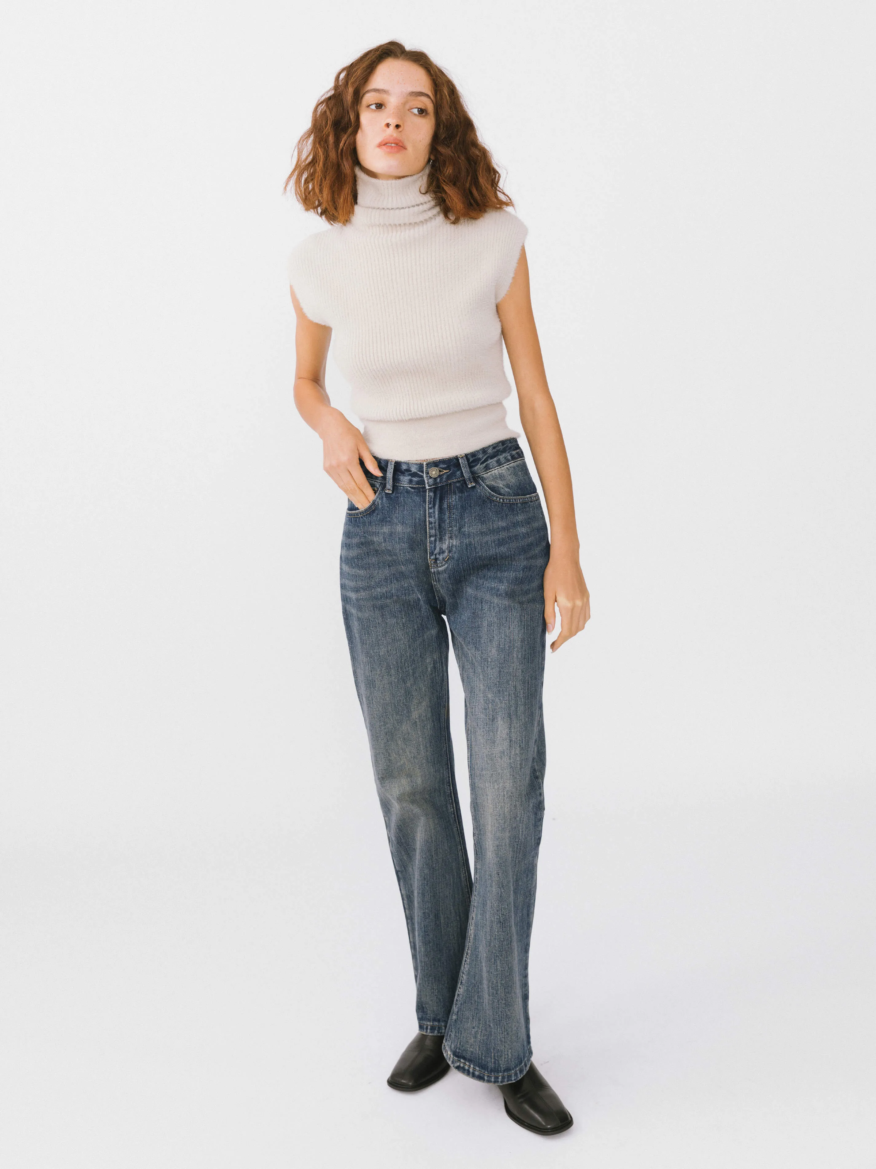 Classic Straight Leg Denim Jeans