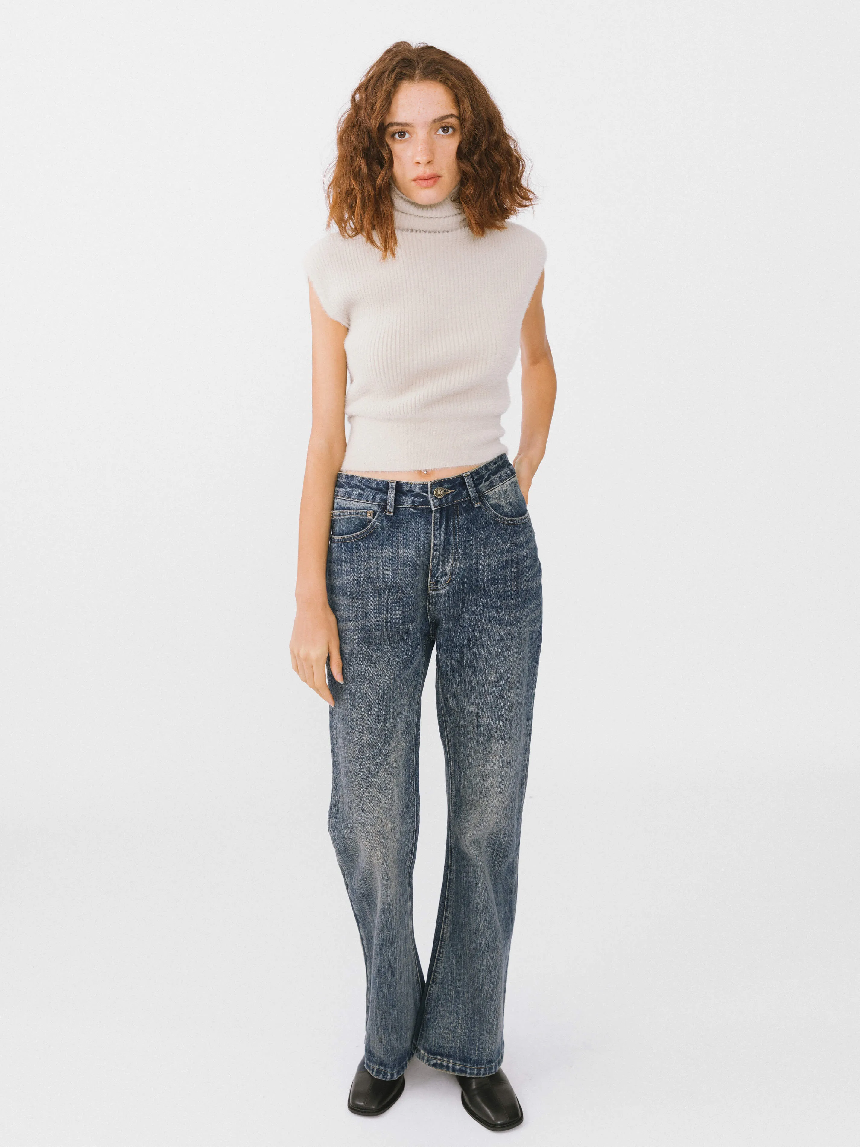 Classic Straight Leg Denim Jeans