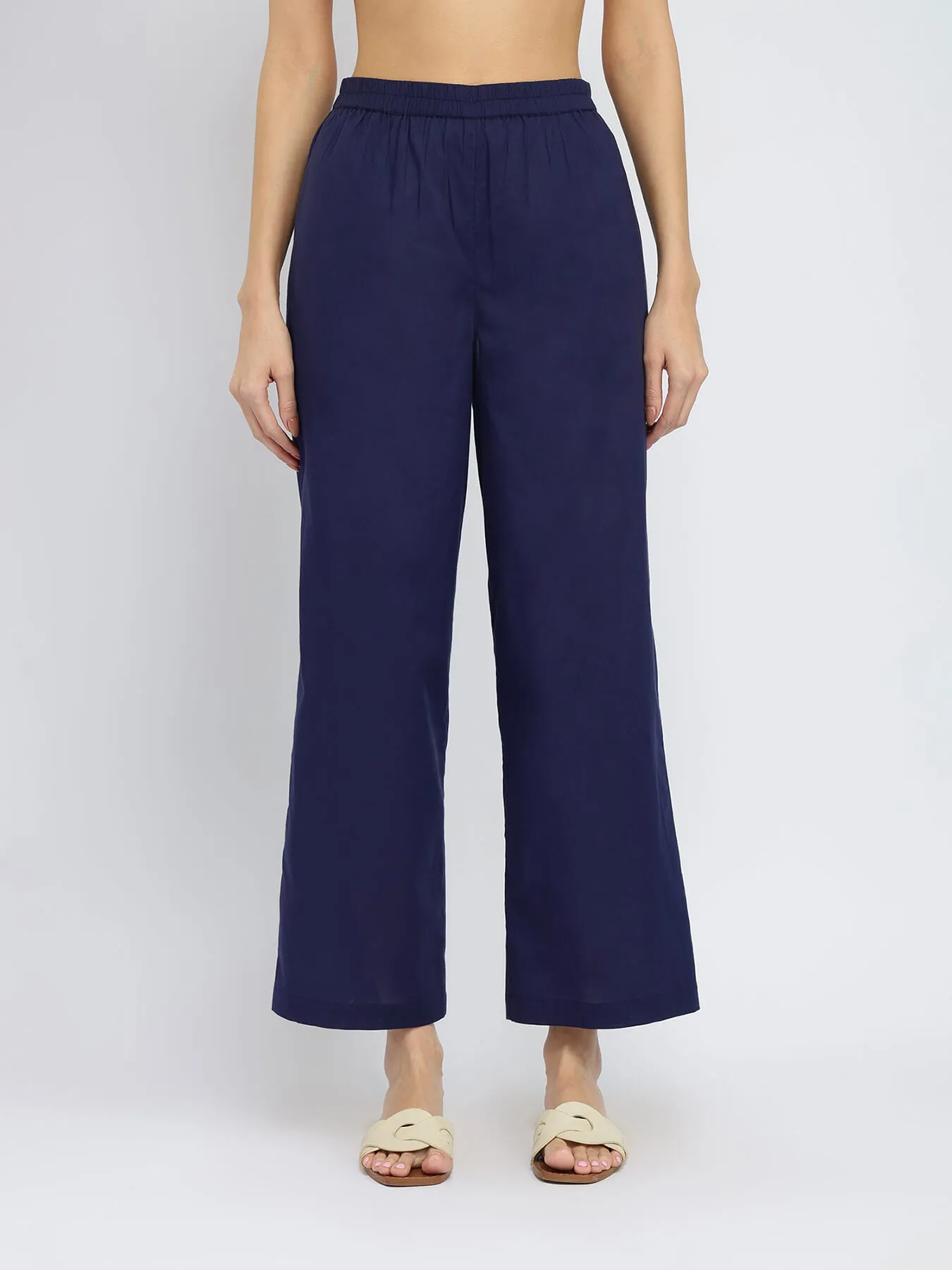 Cotton Dabu Polka Pleated Kurta Set - Indigo