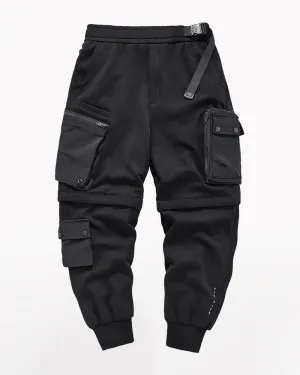 Detachable Functional Black Cargo Pants