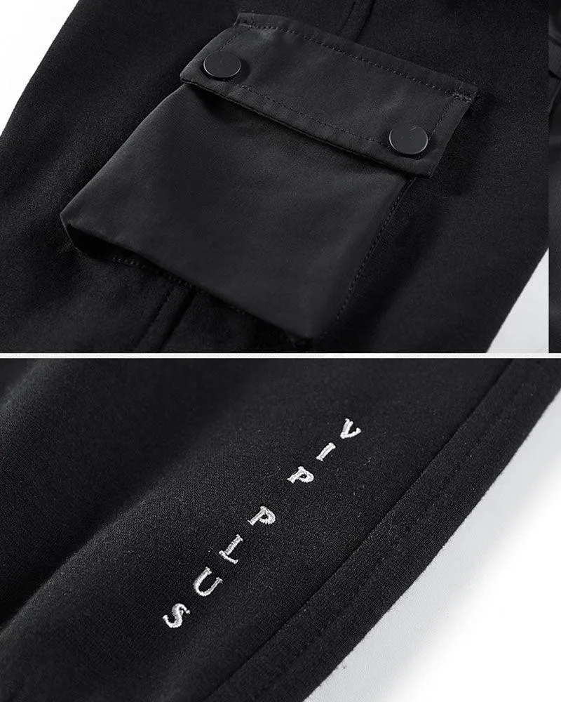 Detachable Functional Black Cargo Pants