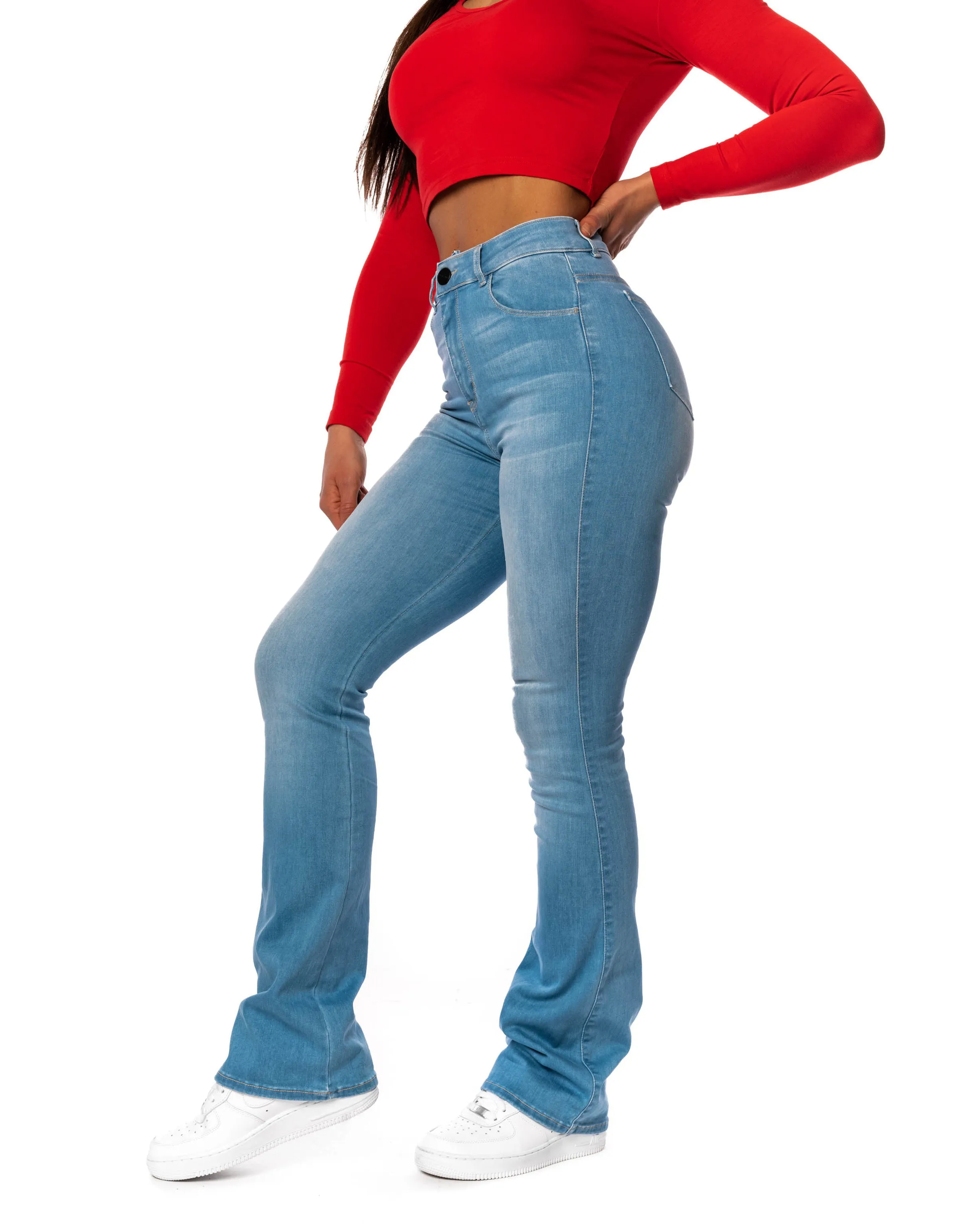 Eng geschnittene Bootcut-Skinny-Jeans