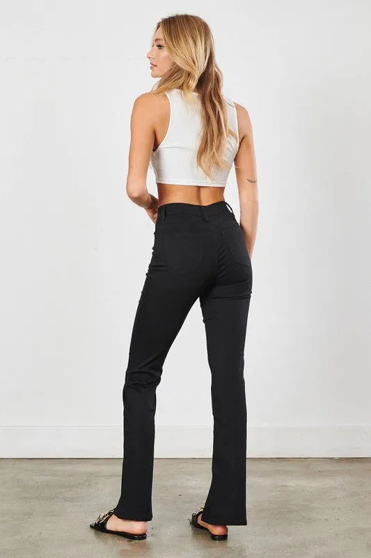 Front Slit Slim Bootcut Pants