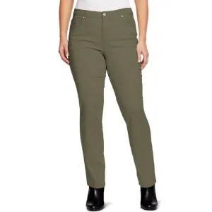 GLORIA VANDERBILT Womens Pants Amanda Original Slimming Moss Green Short