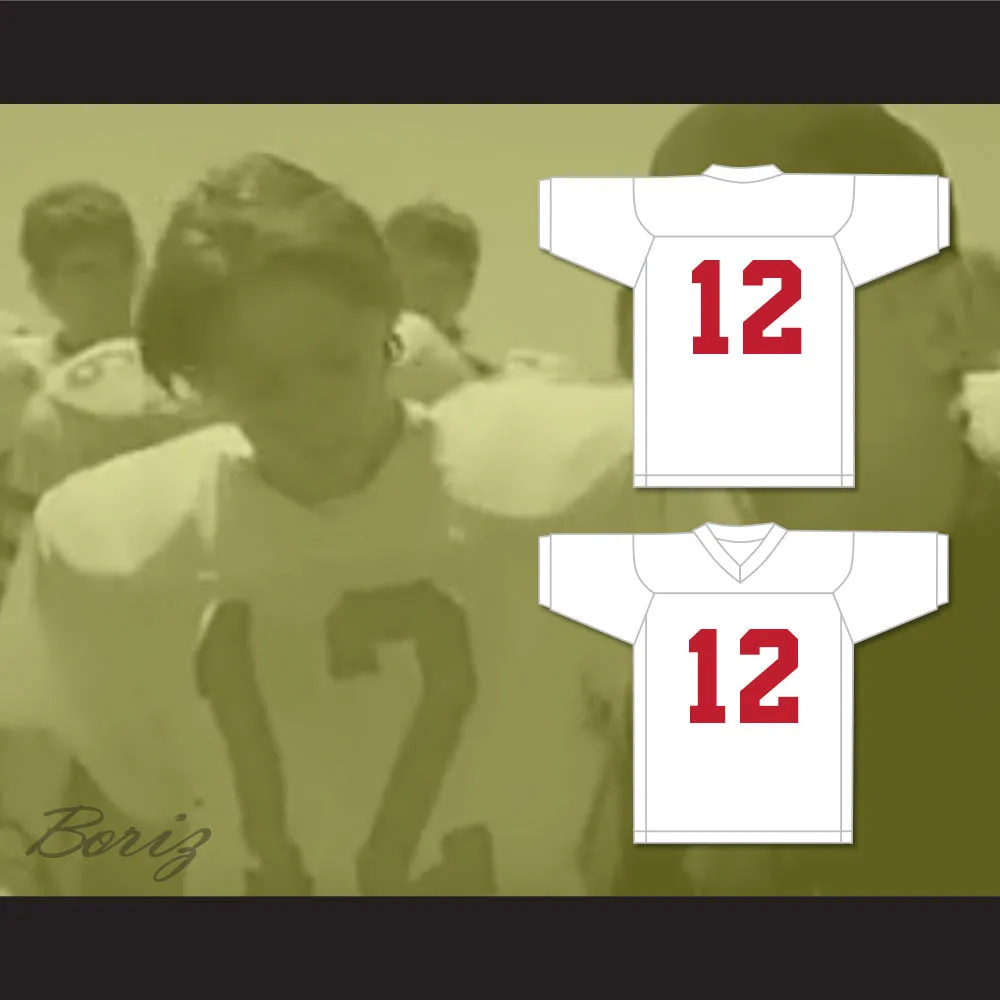 Greg Cima 12 Mustangs High School White Practice Football Jersey Windrunner 1
