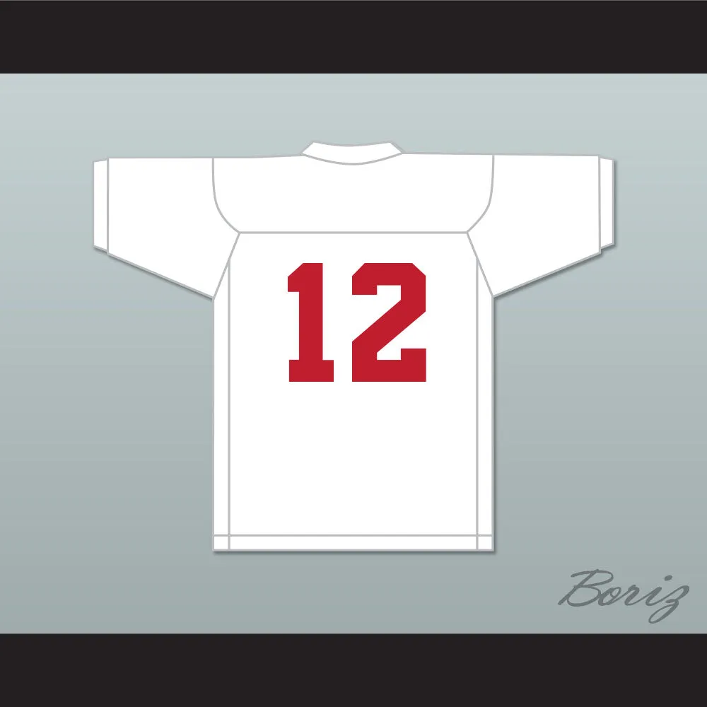 Greg Cima 12 Mustangs High School White Practice Football Jersey Windrunner 1
