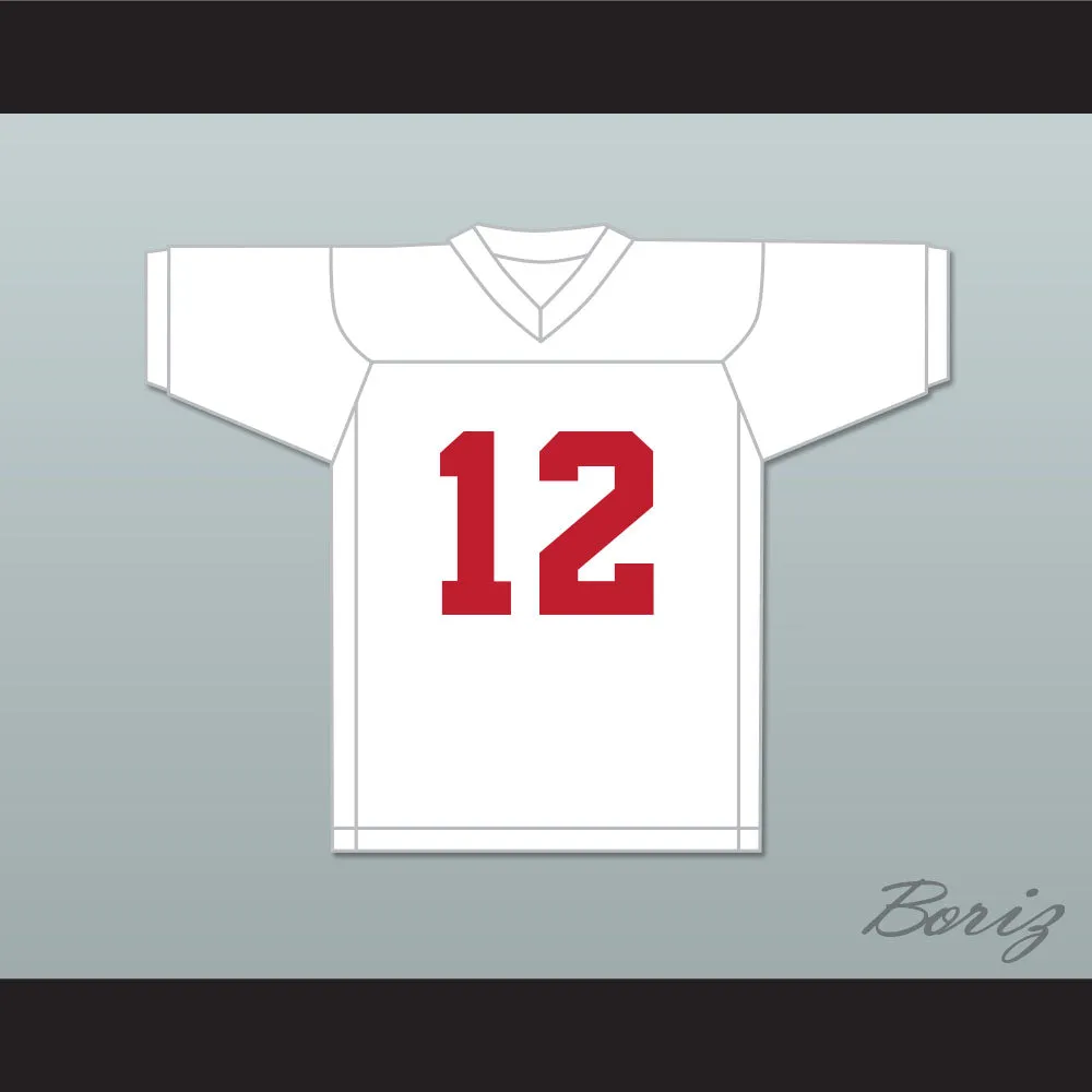 Greg Cima 12 Mustangs High School White Practice Football Jersey Windrunner 1
