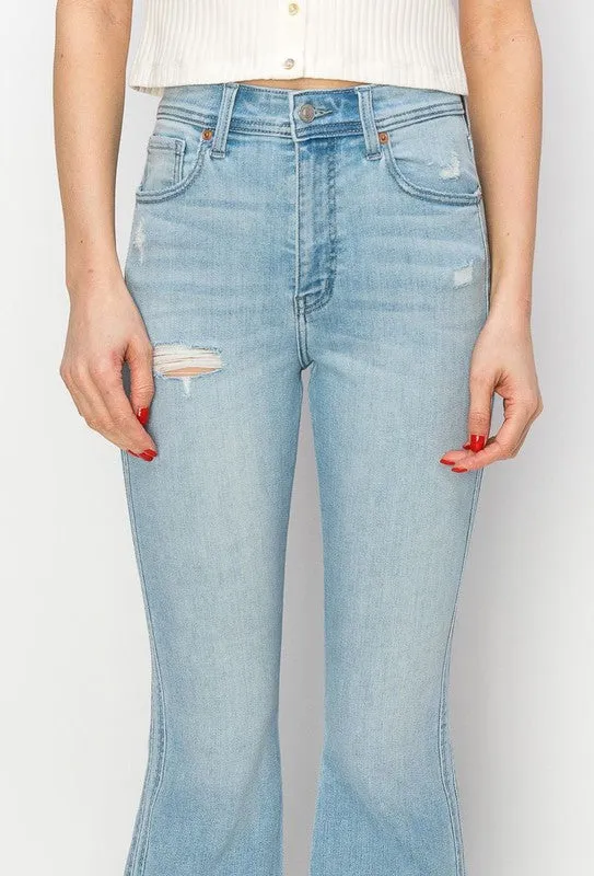 HIGH RISE CROP FLARE JEANS