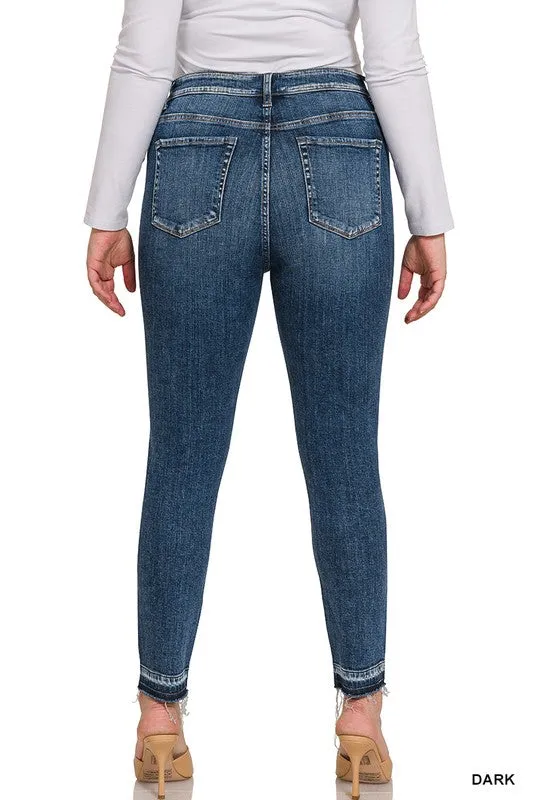 High Rise Cropped Skinny Denim Pants