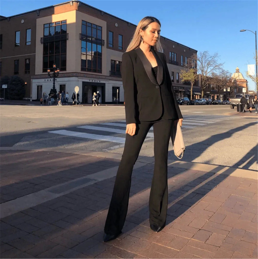 High Waist Casual Pants Flared Pants Ladies Professional Pants