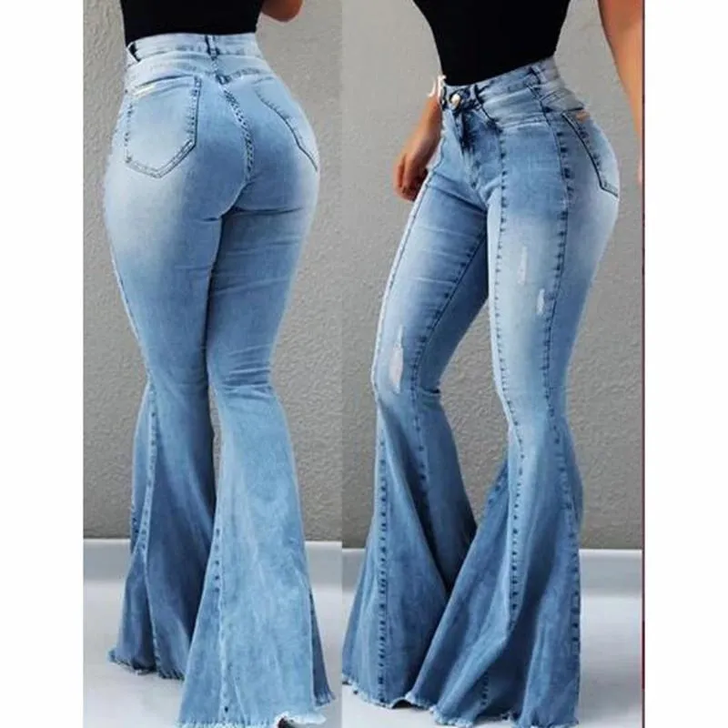 High Waist Flared Jeans Pants