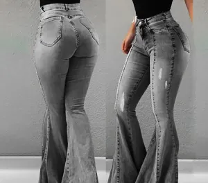 High Waist Flared Jeans Pants