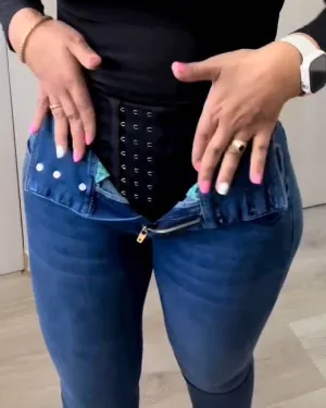 Hochtaillierte Skinny Faja Jeans mit Bauchweg-Effekt