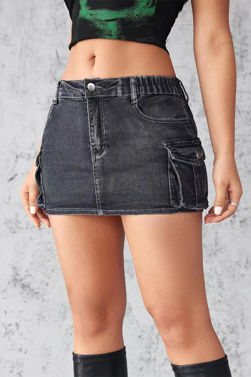 HUQ1276 Mid-Waist Fitted Mini Skirt