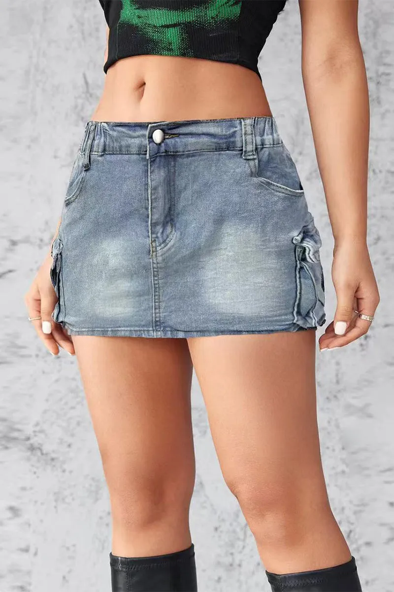 HUQ1276 Mid-Waist Fitted Mini Skirt