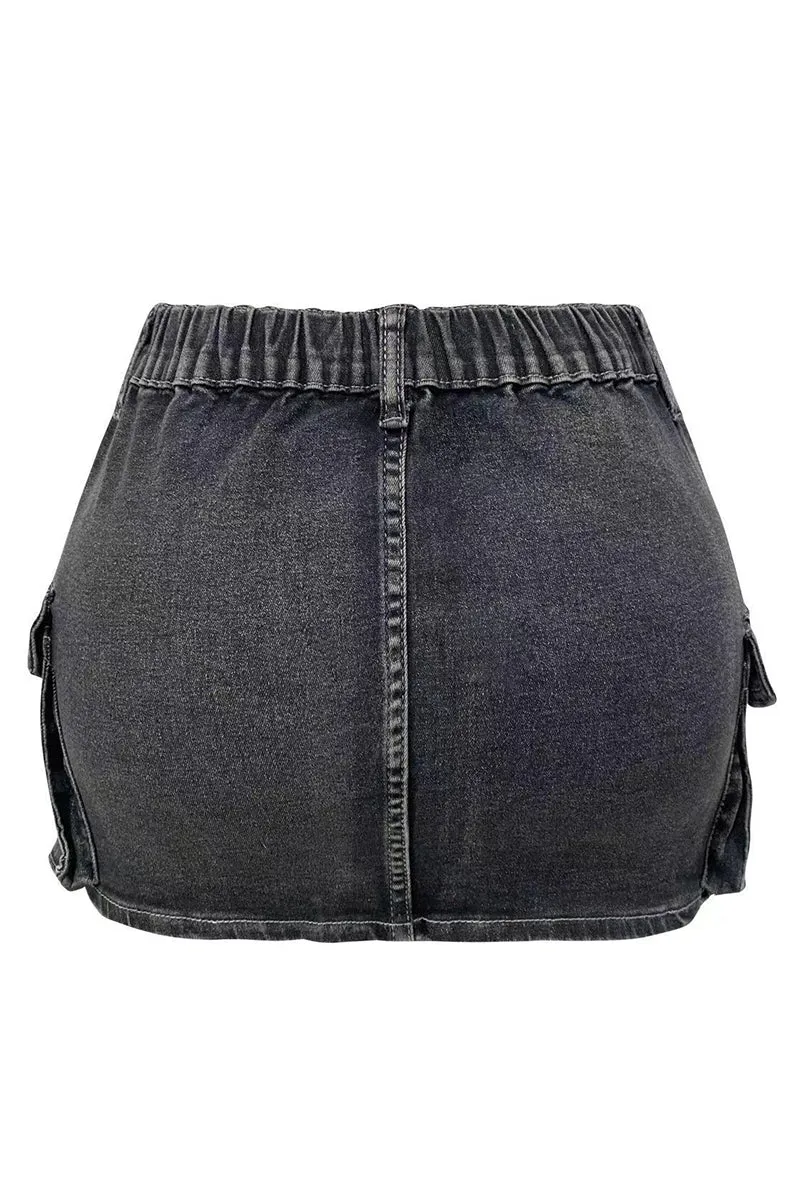 HUQ1276 Mid-Waist Fitted Mini Skirt