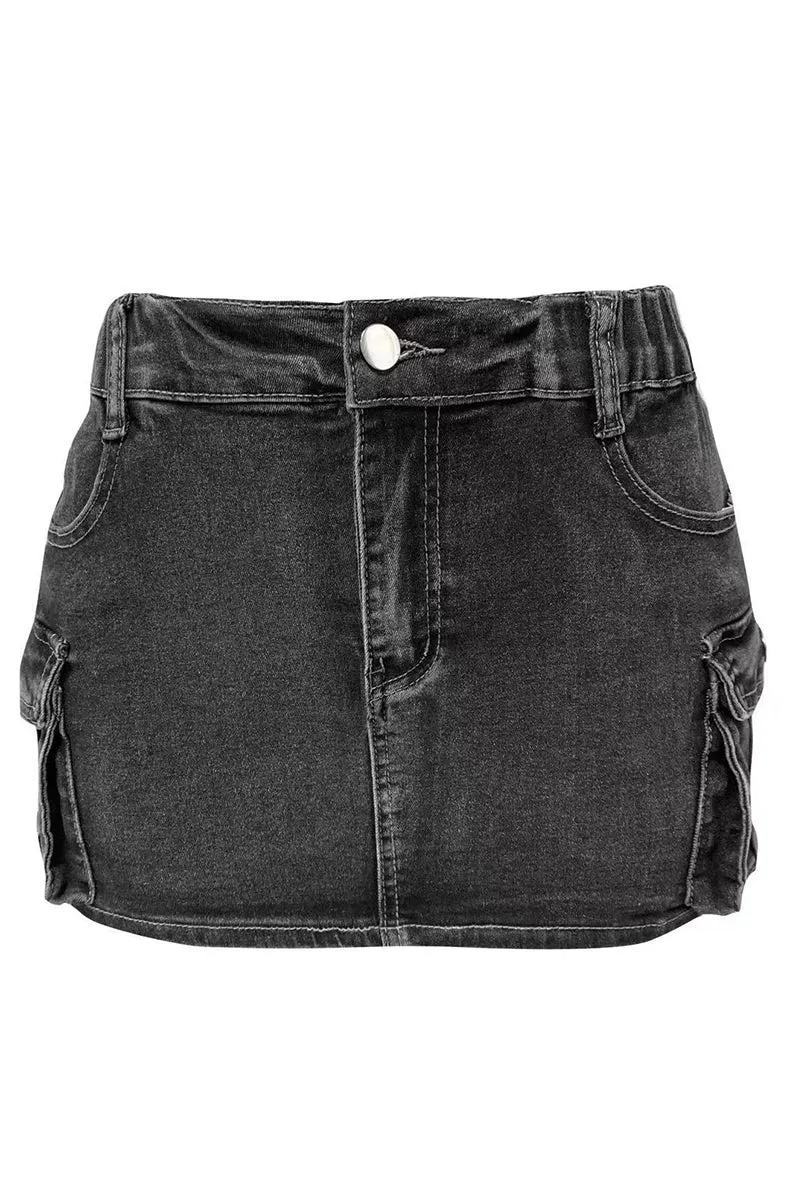 HUQ1276 Mid-Waist Fitted Mini Skirt