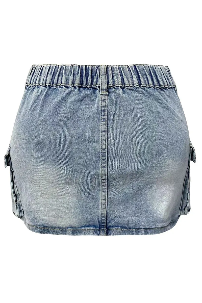 HUQ1276 Mid-Waist Fitted Mini Skirt