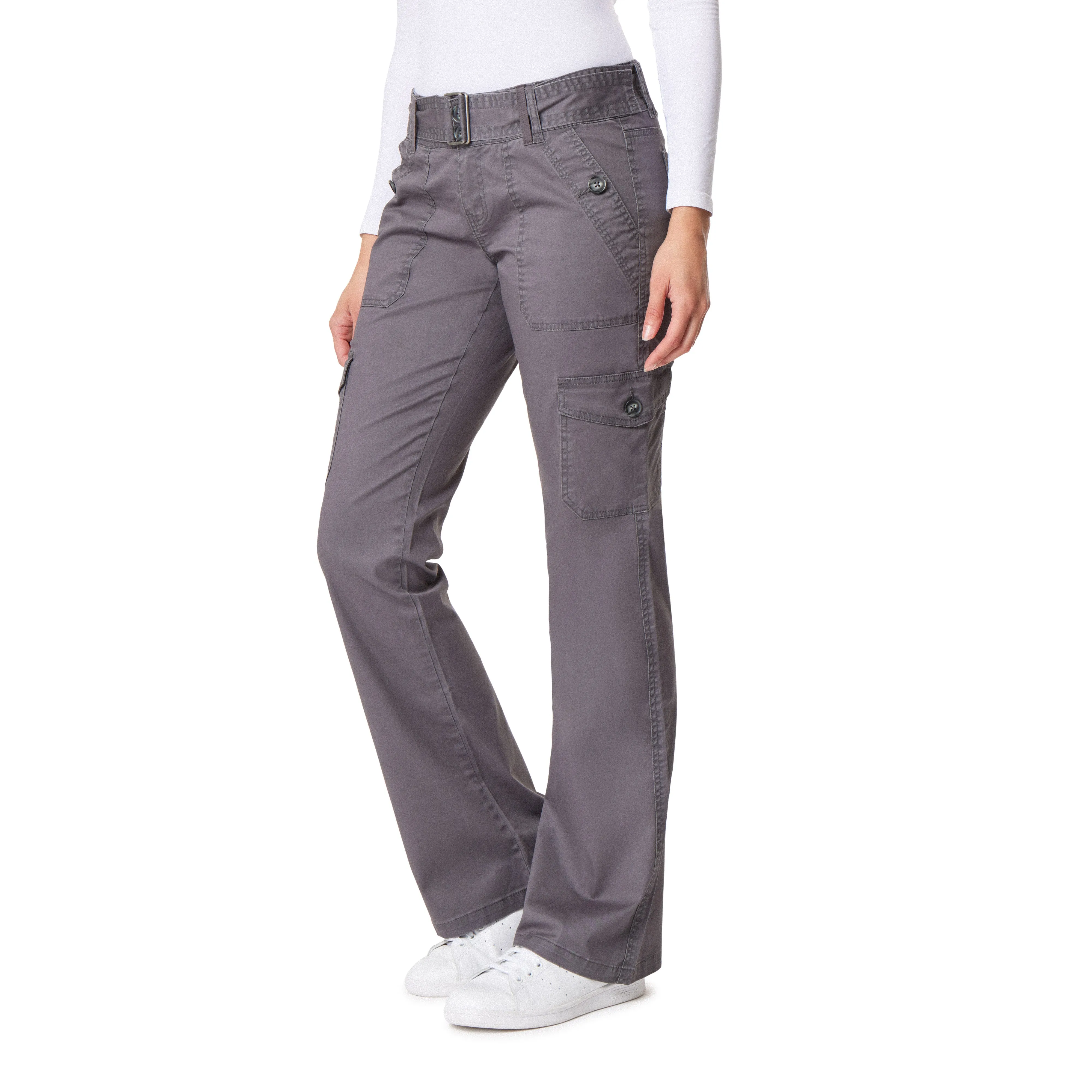 InstaStretch Feisty Curvy Low Rise Cargo Flare Jeans