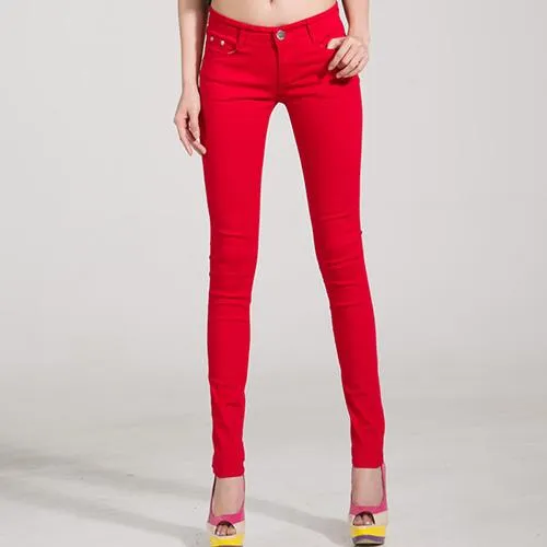 Jeans Female Denim Pants Candy Color Womens Jeans Donna Stretch Bottoms Feminino Skinny Pants For Women Trousers 2018 Tataria