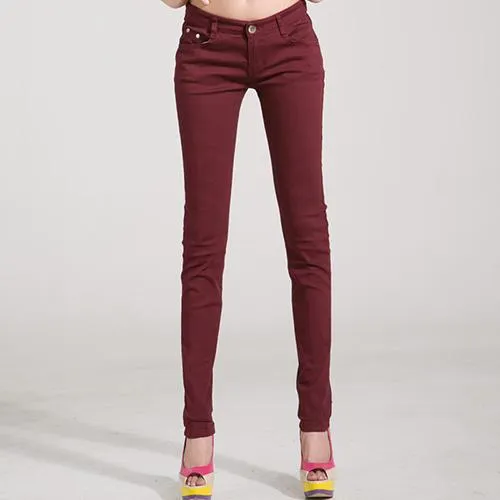 Jeans Female Denim Pants Candy Color Womens Jeans Donna Stretch Bottoms Feminino Skinny Pants For Women Trousers 2018 Tataria