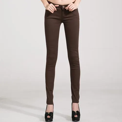 Jeans Female Denim Pants Candy Color Womens Jeans Donna Stretch Bottoms Feminino Skinny Pants For Women Trousers 2018 Tataria