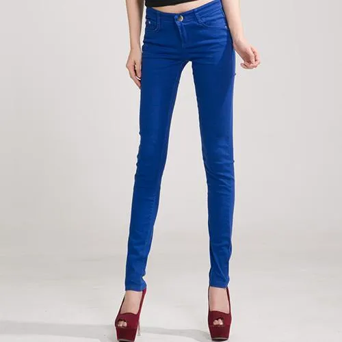 Jeans Female Denim Pants Candy Color Womens Jeans Donna Stretch Bottoms Feminino Skinny Pants For Women Trousers 2018 Tataria