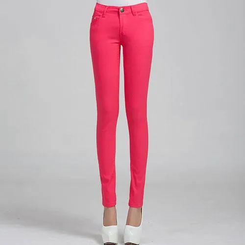 Jeans Female Denim Pants Candy Color Womens Jeans Donna Stretch Bottoms Feminino Skinny Pants For Women Trousers 2018 Tataria