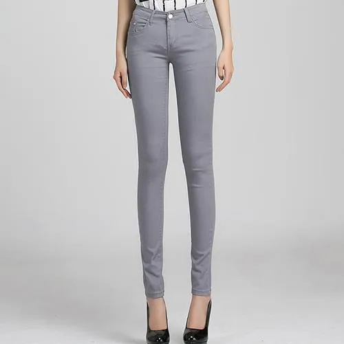 Jeans Female Denim Pants Candy Color Womens Jeans Donna Stretch Bottoms Feminino Skinny Pants For Women Trousers 2018 Tataria