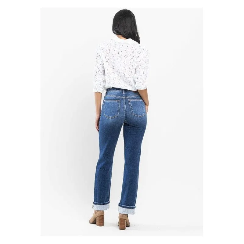 Judy Blue High Waist Contrast Wash Thermal Straight