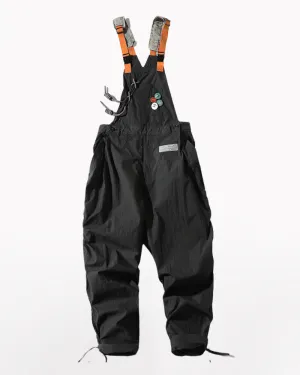 Knot Pleated Loose Unisex Overalls