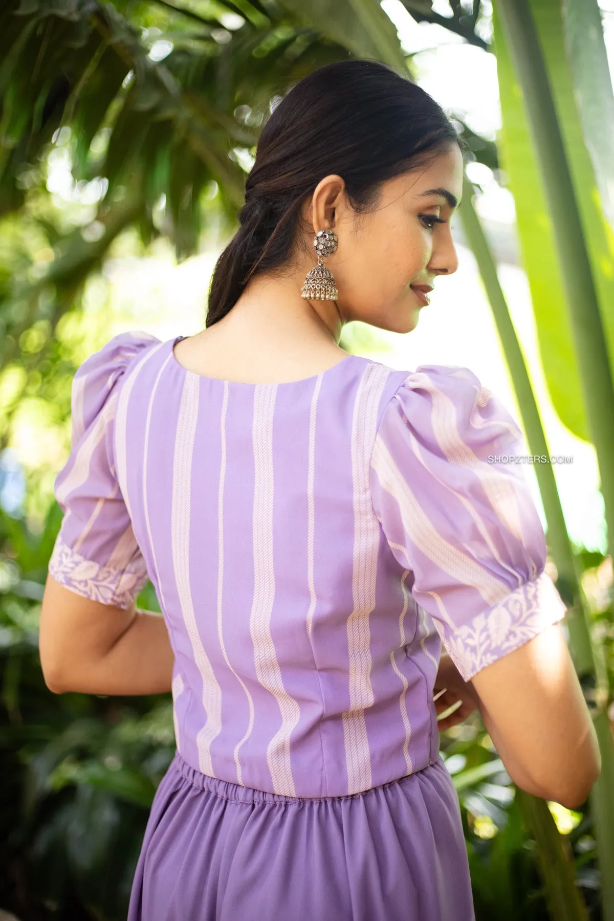 Lilac Crop Top with Flowy Pants
