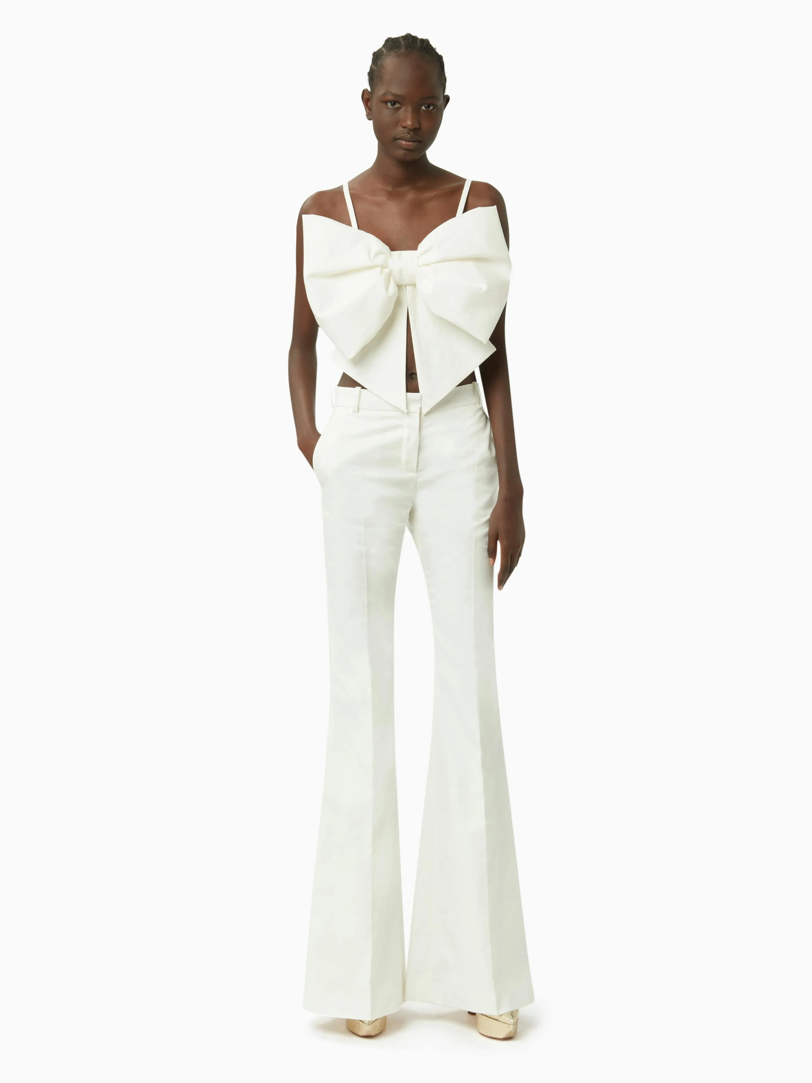 LINEN BOOTCUT PANTS