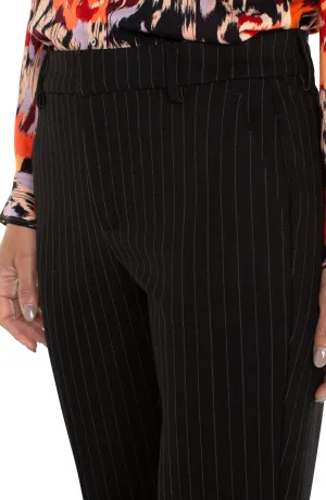 Liverpool - Kelsey Flare Trouser in Black and White Pinstripe