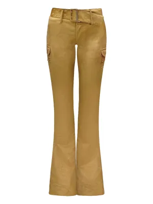 Low rise flared gold pants "Nemesis"