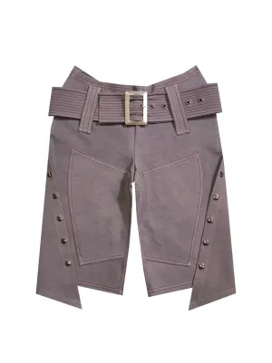 M14 FLARED BIKER SHORT GREY