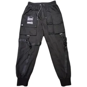 Men’s Fashion Loose Casual Overalls - Mid-Waist, Black